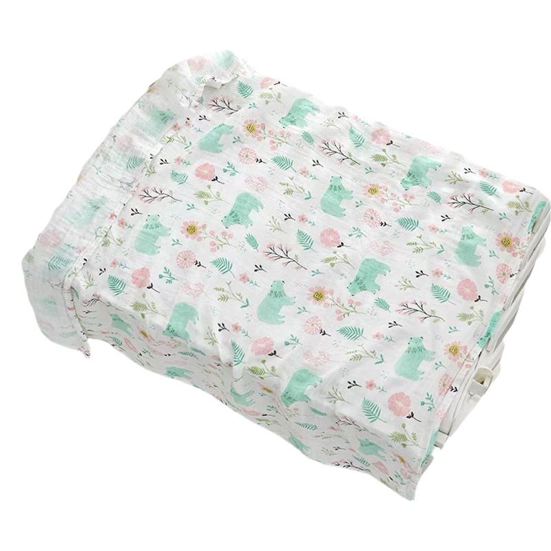 Double layer cotton baby gauze wrap towel bath towel baby bag quilt newborn summer quilt baby cover soft
