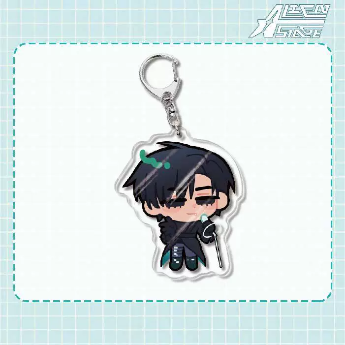Acrylic keychain (Alien Stage) Mizi Sua, double‑sided 6 cm, metal ring & clasp