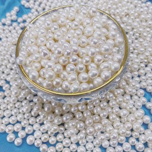 genuine goods natural freshwater pearl loose beads diy accessories bright round bracelet necklace sweater chain neck with holes weighing