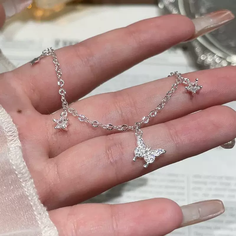 蝴蝶锆石手链女轻奢气质优雅时尚星星手饰个性潮流通勤饰品批发