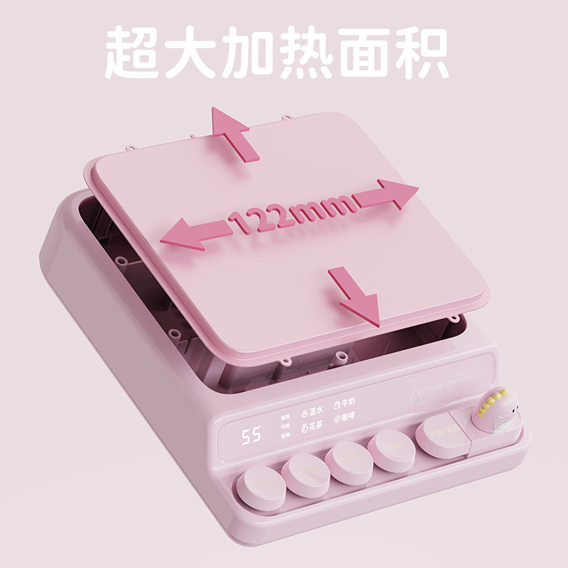 新しいかわいい漫画急速加熱ウォームカップコースターオフィスデスクガールハートスマートサーモスタットコースターギフト|undefined