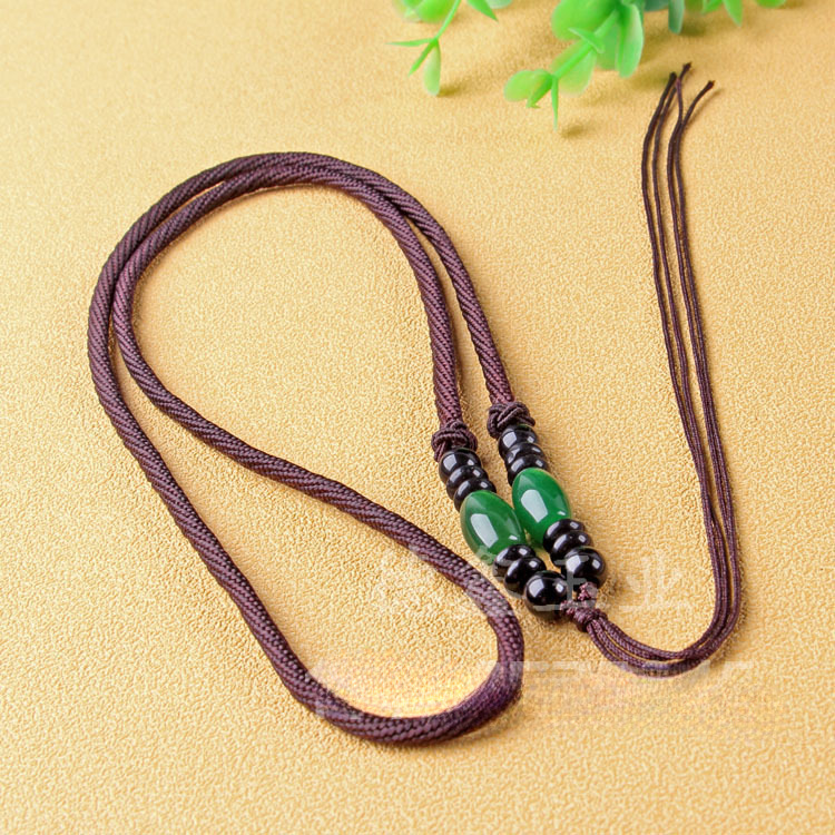 Cordón colgante al por mayor cordón de cuello multicolor jade ágata cordón tejido ajustable cordón de collar más cuentas de jade