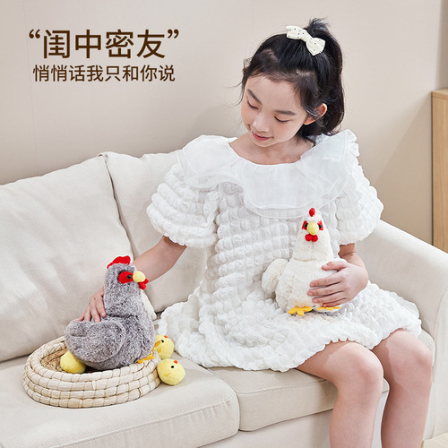 Lucky Bird Simulated Electric Hatching Mother Chicken that Sings and lays eggs, Early Education Plush Rooster Toy, Gift