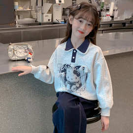 女童卫衣秋装2025新款洋气儿童酷潮时髦童装上衣小女孩秋季polo衫