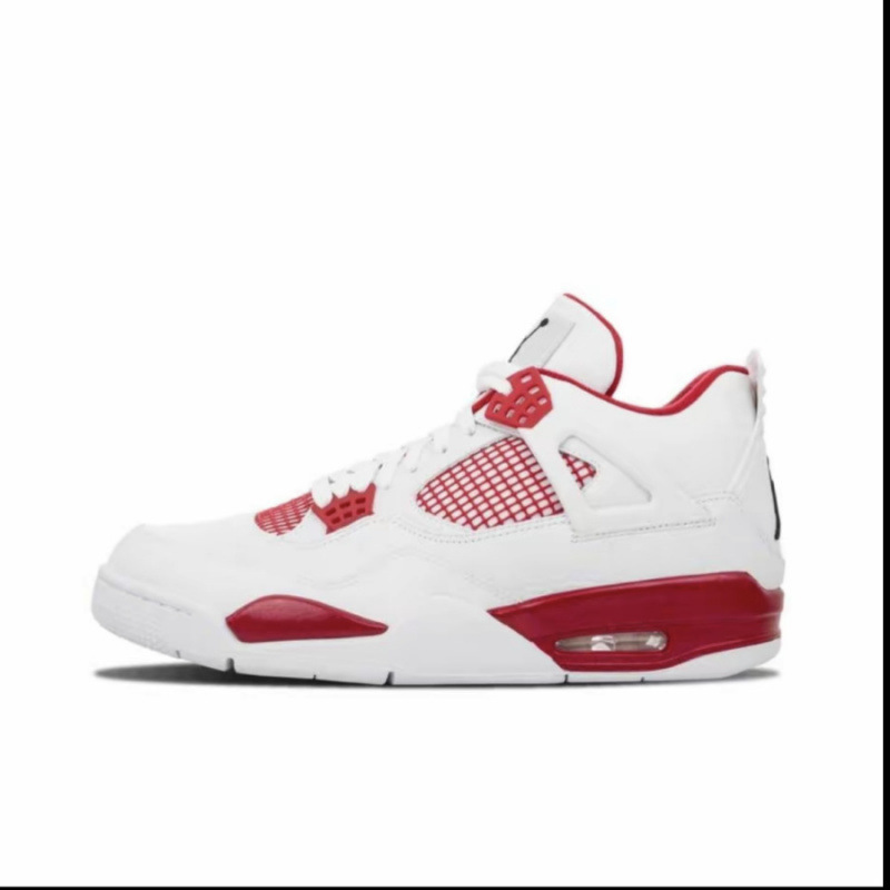 Zapatos de baloncesto de cuero de vaca original puros Pitian AJ4 zapatos antiderrapante retro zapatos de cuero de cabeza zapatos de hombre y mujer