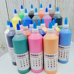 500mlアクリル絵の具24色子供diy石膏凧絵画落书き絵の具ウォールペイント専用美术用絵の具