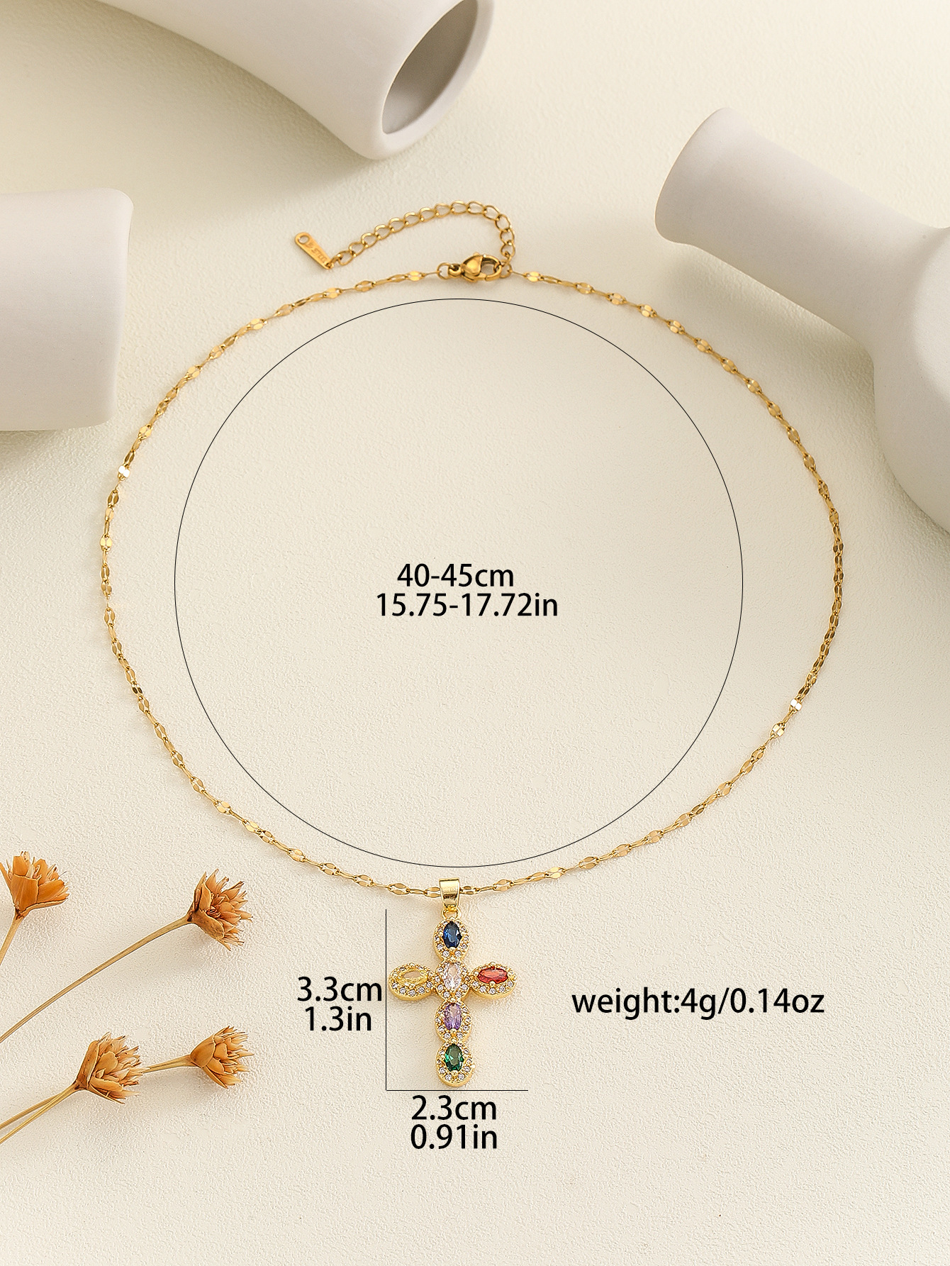9g Weight Copper Pendant Material Rhinestones Inlay Material Pendant Necklace Classification Copper Chain Material 1 Piece Quantity Holiday, Daily Occasion Copper Material Cross Pattern Women's Gender Inlay Design Simple Style, Classic Style Style Copper Inlay Cross Rhinestones Pendant Necklace 5