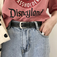 韩国新款女士腰带双白线装饰皮带女简约百搭牛仔裤带学生皮带批发