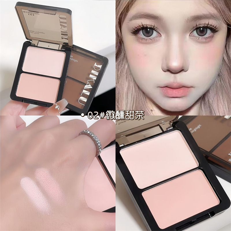 Disco de reparación de alto brillo de dos colores DIKALU Polvo de luz de agua mate, cara brillante, ojo medio, nariz, sombra, fuente doble anti-sudor