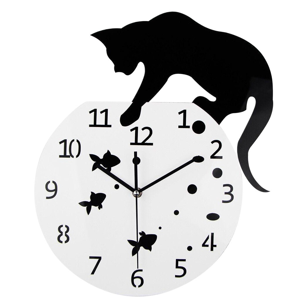 Gato Reloj de pared acrílico reloj nórdico español creativo salón simple reloj de pared reloj de Casa mudo Reloj de pared