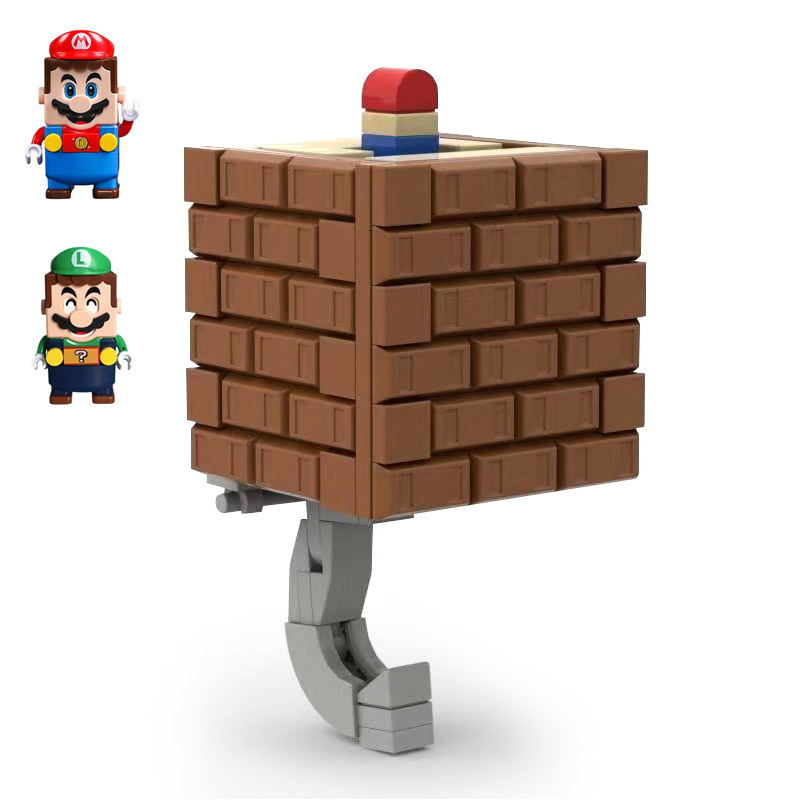 レゴクリエイティブMOCスーパーマリオマリオ疑問符ボックスビルディングブロックキーフック組み立て教育玩具に適しています。|undefined