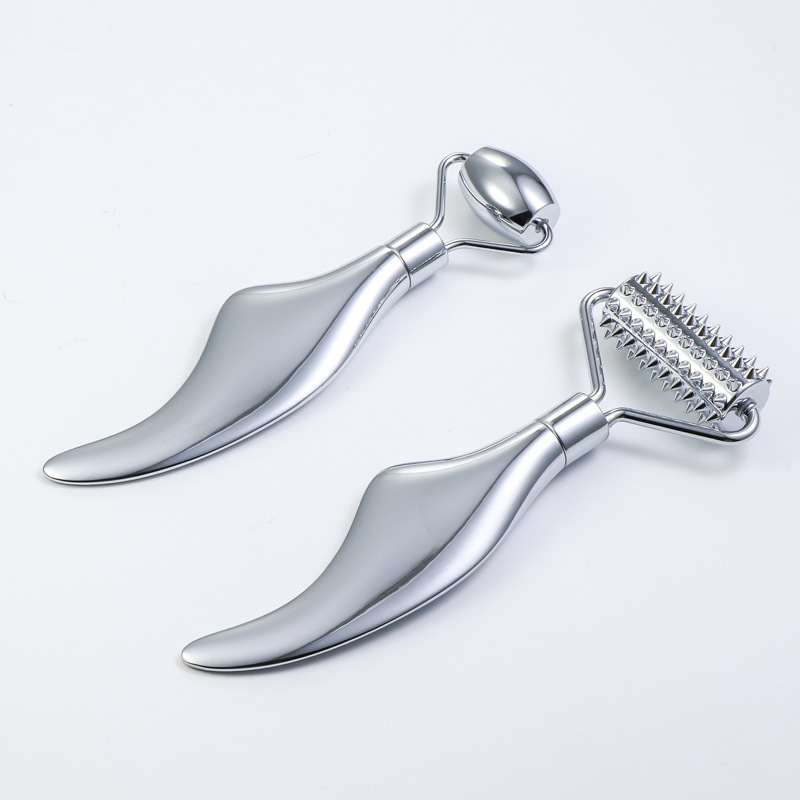 Cara transfronteriza cara cara cara de acero inoxidable tablero de masaje rodillo masajeador en forma de corazón ojos belleza meridiano varilla de belleza varilla de belleza