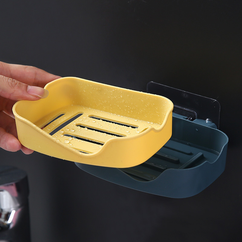 Jabonera con diseño de cara sonriente, sin necesidad de taladrar, con drenaje, personalizada, para baño, soporte para jabón, estante de almacenamiento montado en la pared