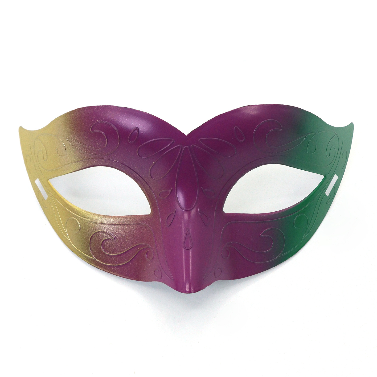 Amazon TK carnaval oro roxo verde tricolor retro máscara de mitad de cara espectáculo de escenario de fiesta máscara de accesorios