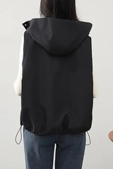 感2025秋装新款百搭连帽休闲宽松短款马甲外穿女小个子马夹潮