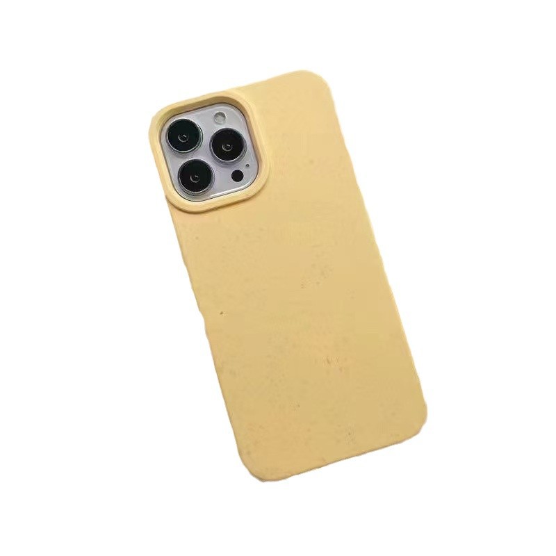 Cáscara de trigo de color puro para funda para teléfono móvil iphone16pro protección del medio ambiente Apple 15promax anti-caída 14plus/13