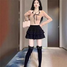 韩系芭蕾风蓬蓬半身裙女夏季新款甜美半身裙高腰显瘦a字可爱短裙