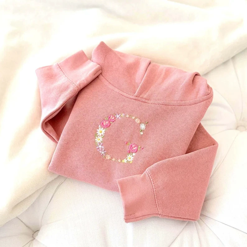 Цветочное имя вышивка детский свитер толстовка с толстовкой вышивка от 1 пересечения границы с вышивкой