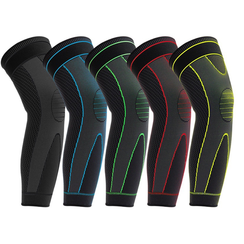 Protección de la pantorrilla grande baloncesto fútbol montañismo deportes calientes rótula de punto de nylon alargado presión bobinado rótula caliente