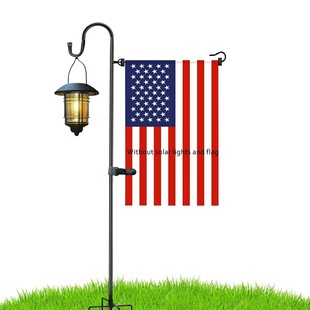 Cross-Border Amazon Best-Selling Wrought Iron Shepherd's Hook and Outdoor Garden Flagpole, Wrought Iron Courtyard Lamp Hook, Five-Legged Shepherd's Hook