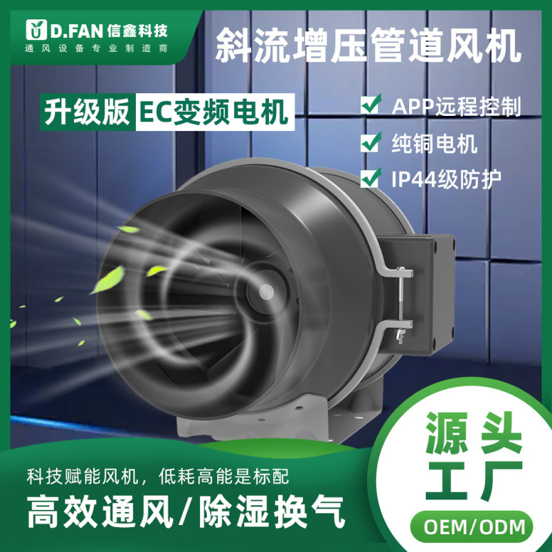 6寸EC变频圆形管道风机强力静音商用抽风机卫生间排气扇高压强排|undefined