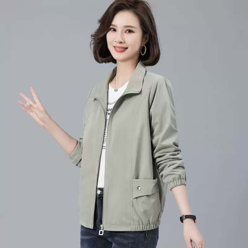 新款时尚休闲春秋款冲锋衣女2025潮流女风衣夹克外套大口袋女上衣