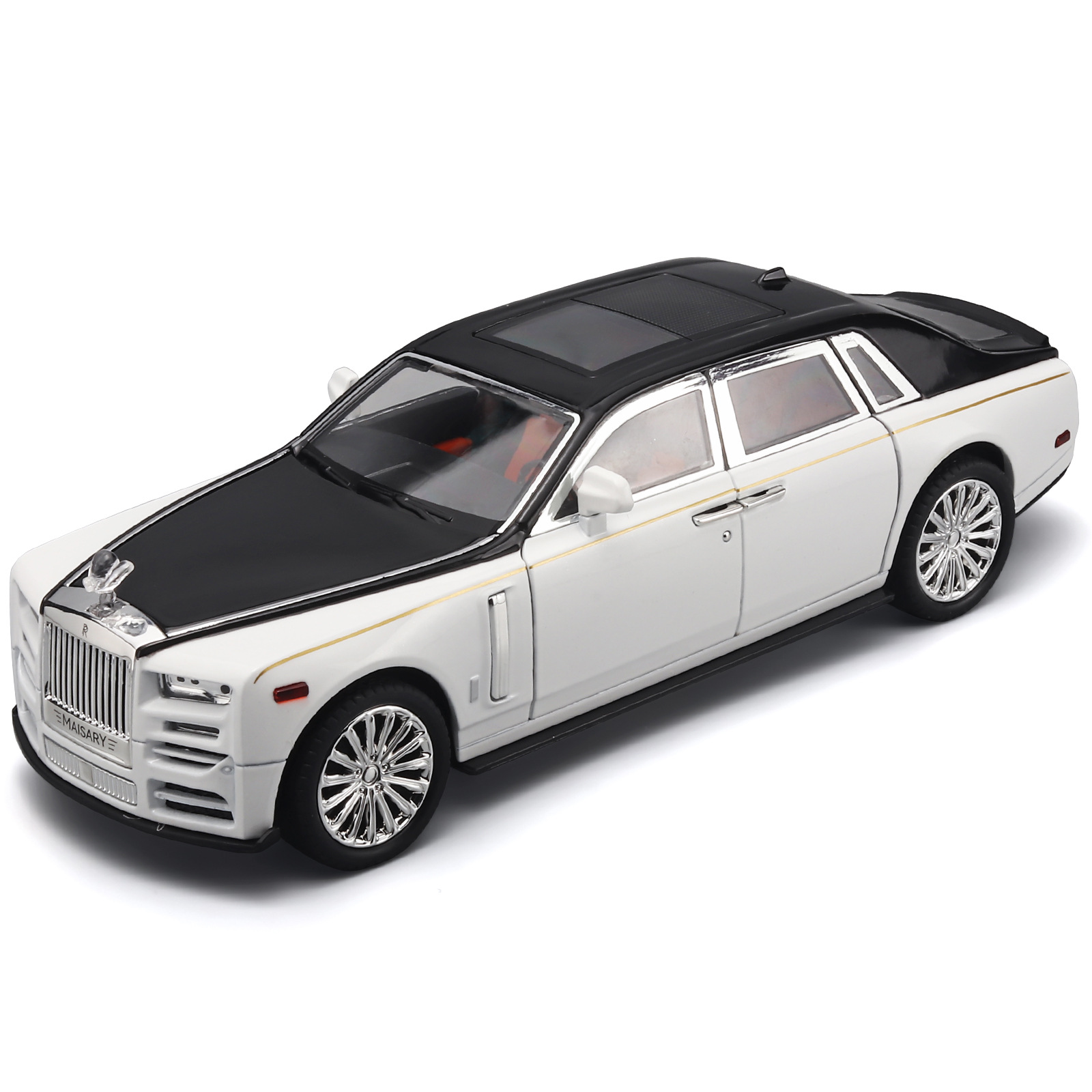 1: 22 luces de dirección fantasmas sonoras y luminosas coleccionadas modelo de automóvil modelo de aleación piezas de mesa de montaje