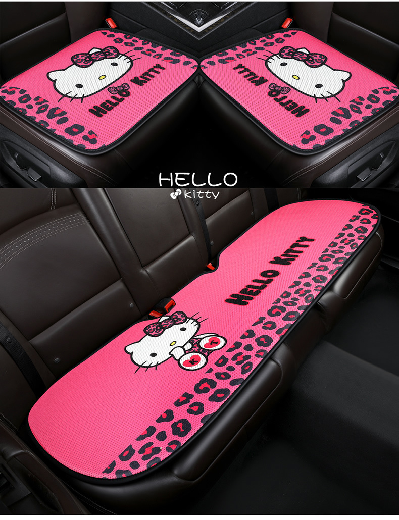 kitty cartoon car cushion single piece three-piece set goddess Four Seasons universal small waist summer car cushion Main driving