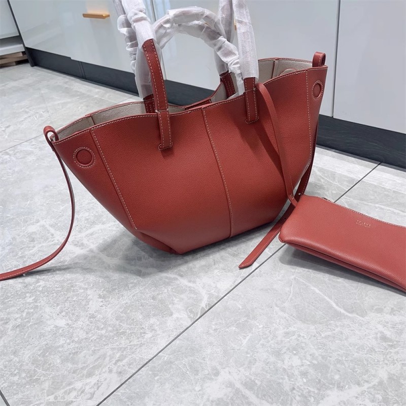 Bolso de cubo de cuero de vaca cyme bolso tote bolso de cercanías de gran capacidad