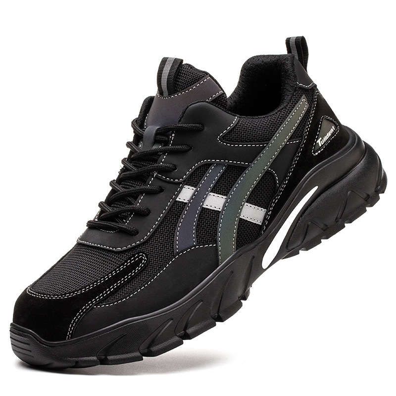 Zapatos de seguro laboral para hombres, anti-rotura, anti-perforación, ligero, desodorante, transpirable, resistente al desgaste, aislamiento de trabajo, zapatos de seguridad en el sitio de construcción, universal en todas las estaciones