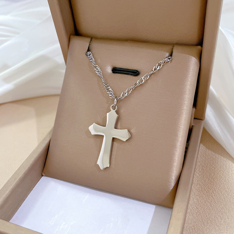 Wholesale Ethnic Style Cross Titanium Steel Pendant Necklace display picture 1