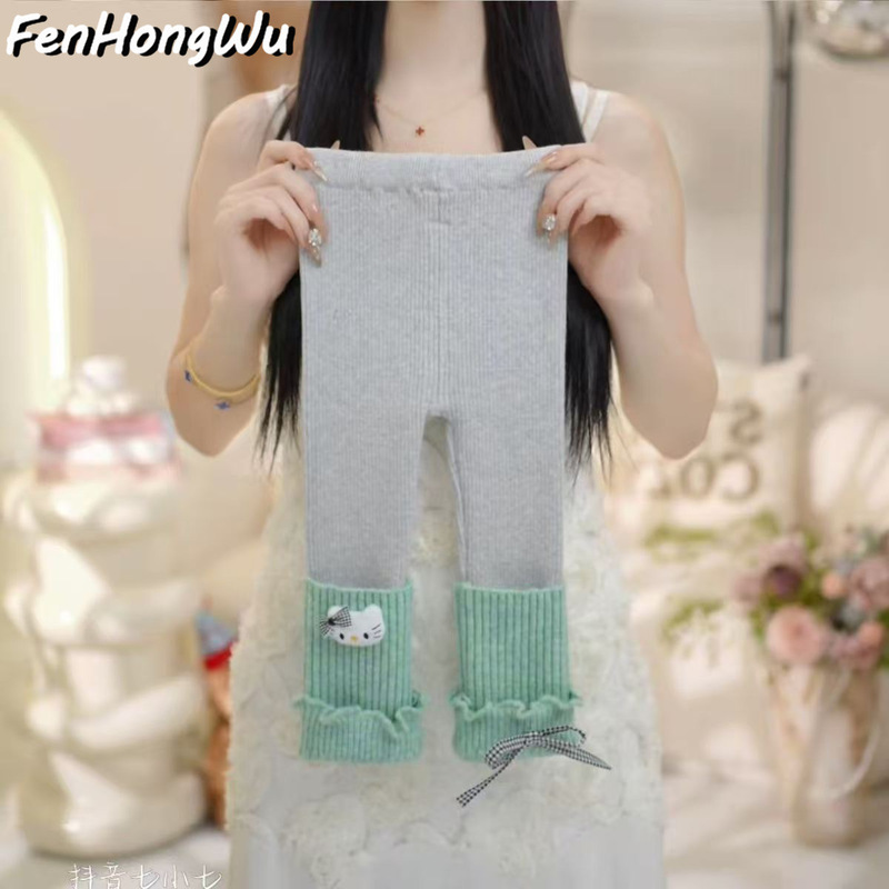 【粉红屋】女童卡通可爱风套装小女孩新款时髦洋气宽松针织跨境|undefined