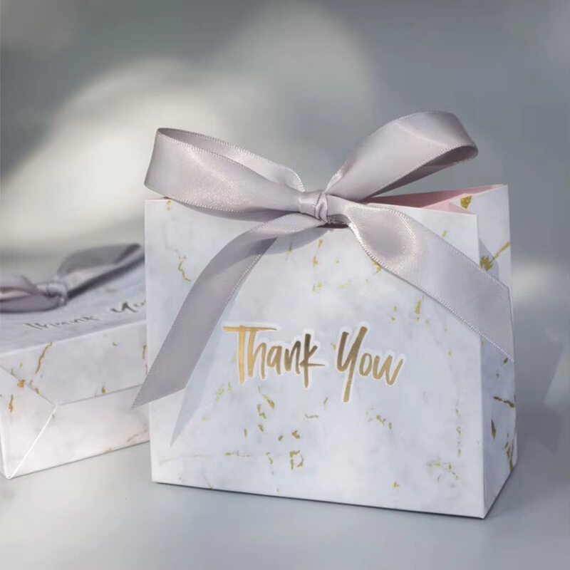 Paper Bag Gift Manufacturer Chocolate Box Thickened Luxury Gray Marble Party Baby Shower Shopping