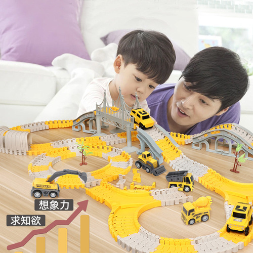 Electric track toy for children, transformable assembly electric track vehicle, miniature electric train, kiosk toy for wholesale
