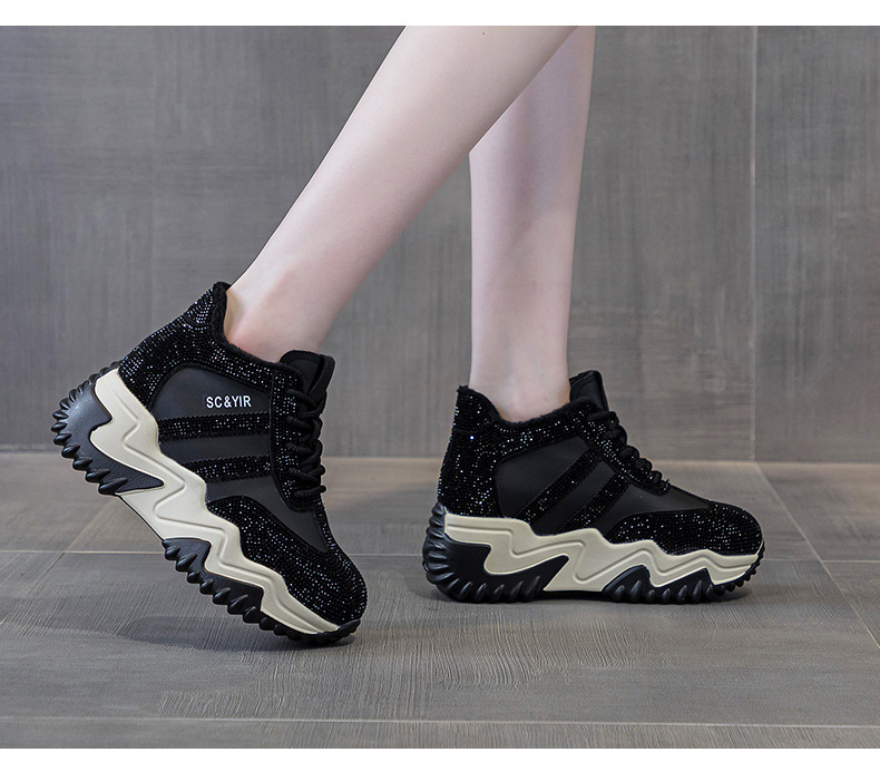 Giày sneaker nữ chunky đế dày phong cách hot girl, cổ điển năng động mùa đông 2025 — M2669 màu vàng một lớp lót trong, M2669 một lớp màu đen, M2669 màu đỏ một lớp bên trong, M2669 màu xám một lớp bên trong chi tiết 29