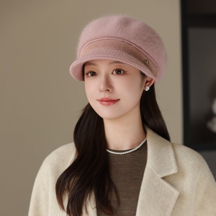 2025 Autumn and Winter New Hats for Women, Knitted Woolen Hats, Fashionable and Versatile, Warm and Ear-Protecting Peaked Caps, Fashionable 2025 Autumn and Winter New Hats for Women, Knitted Woolen Hats, Fashionable and Versatile, Warm and Ear-Protecting Peaked Caps, Fashionable