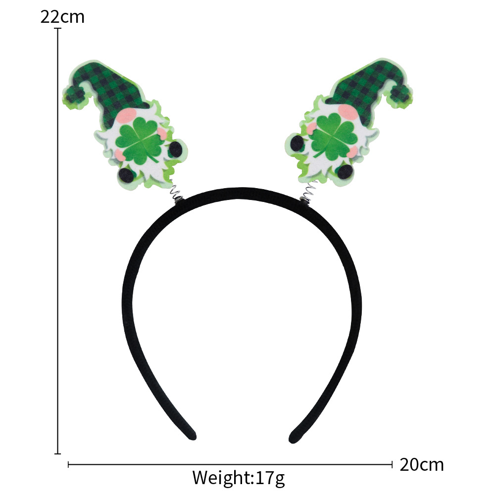 2026 nuevo día de Irlanda decoración afortunada tocado de pelo de San Patricio vestido de pelo de trébol