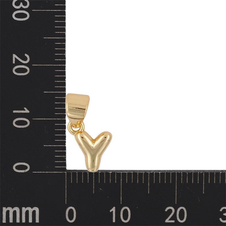 1 Stück 5mm * 15mm Kupfer Vergoldet Brief Poliert Anhänger display picture 33