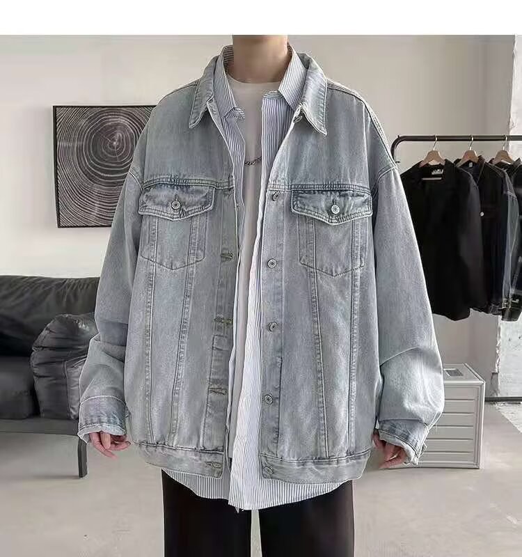 Denim Jacket For Men, Button Cardigan Style, Loose Versatile Top_voghion.com