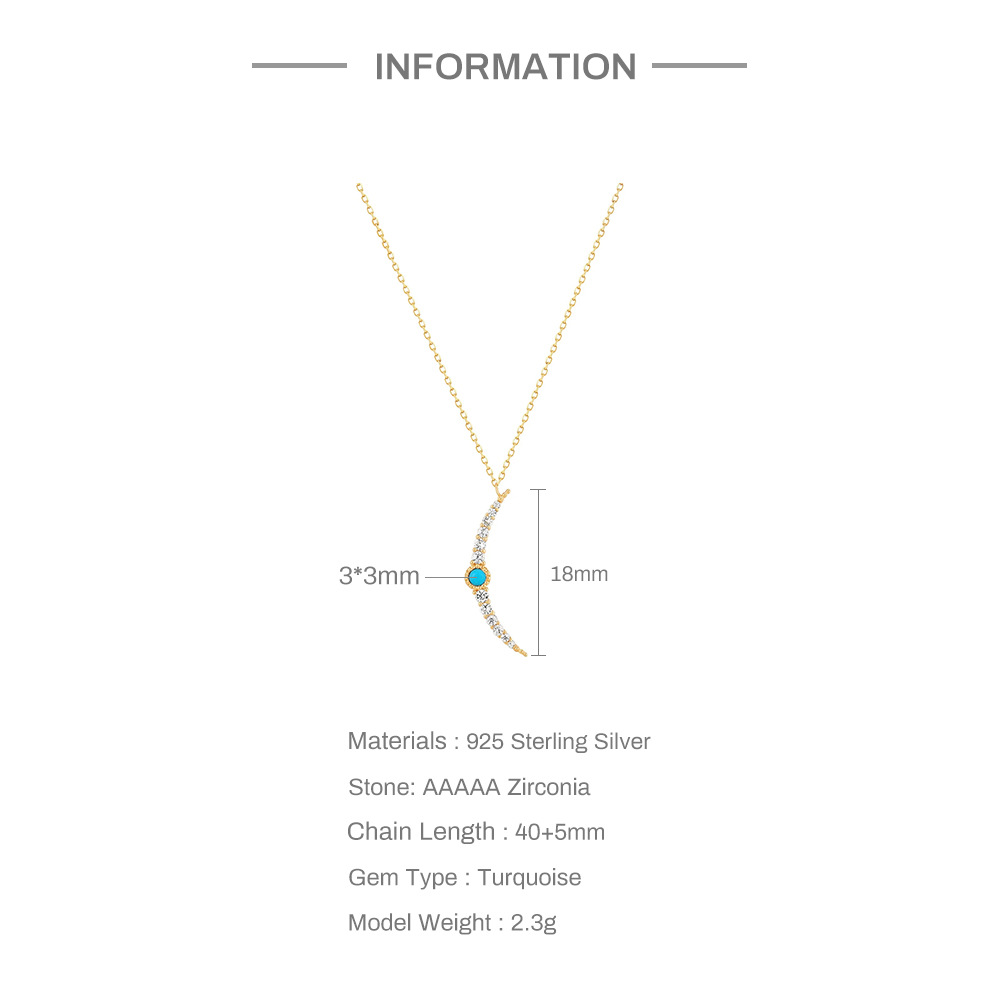 6g Weight Necklace Classification 1 Piece Quantity Daily Occasion 925 Sterling Silver Material Moon Pattern Women'S Gender Plating Design Fashion Style 925 Sterling Silver Plating Moon Necklace 1