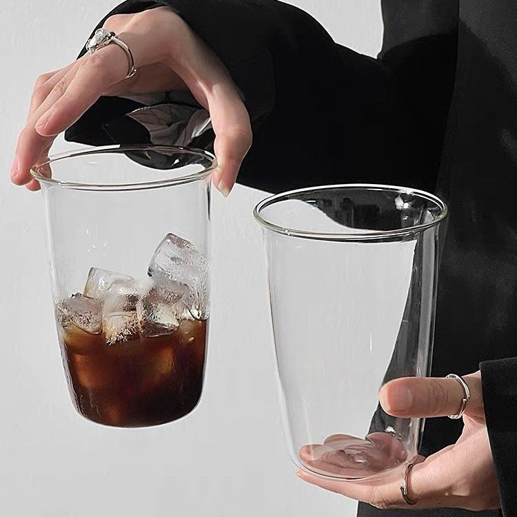 冰美式拿铁咖啡杯ins风玻璃杯网红简约水杯牛奶杯饮料果汁|undefined