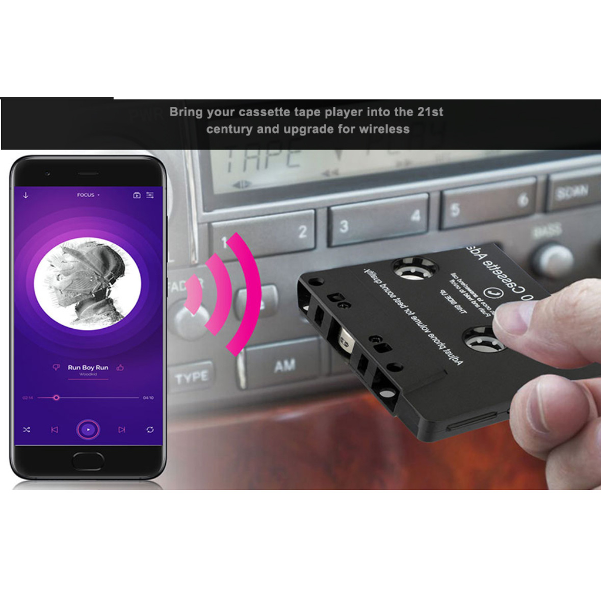 Cross-border Bluetooth 5.0 old-fashioned tape converter cassette player car MP3 Bluetooth hands-free phone recording