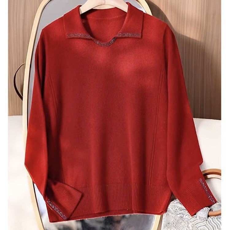 폭발의 세대 업그레이드 기모 버전 2024 겨울 새로운 기질 외국 스타일의 스웨터 느슨한 코트