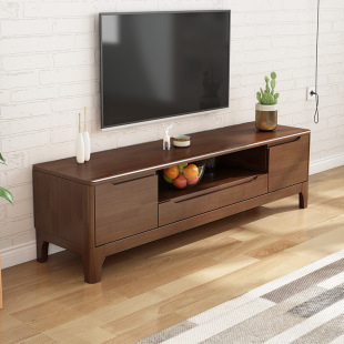 Full Solid Wood TV Cabinet Modern Simple Small Apartment 1.2/1.5 Mega Size Living Room Bedroom Floor Cabinet Video Cabinet