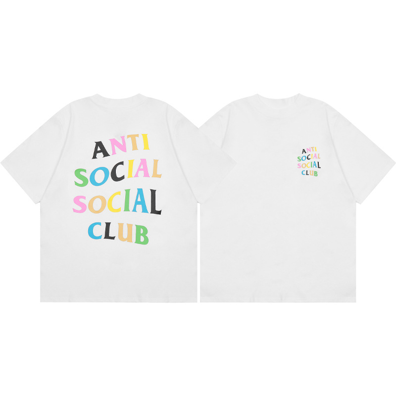 Diferencia de moneda del mercado ASSC CLUB fujiwaro Lightning serie impresa camiseta suelta de manga corta para hombres y mujeres