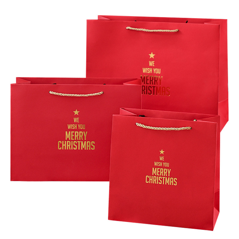 Nueva bolsa de regalo de Navidad Apple Candy Bufandas bolsa de regalo de Navidad bolsa de embalaje rojo bolsa de cartón blanco image 5