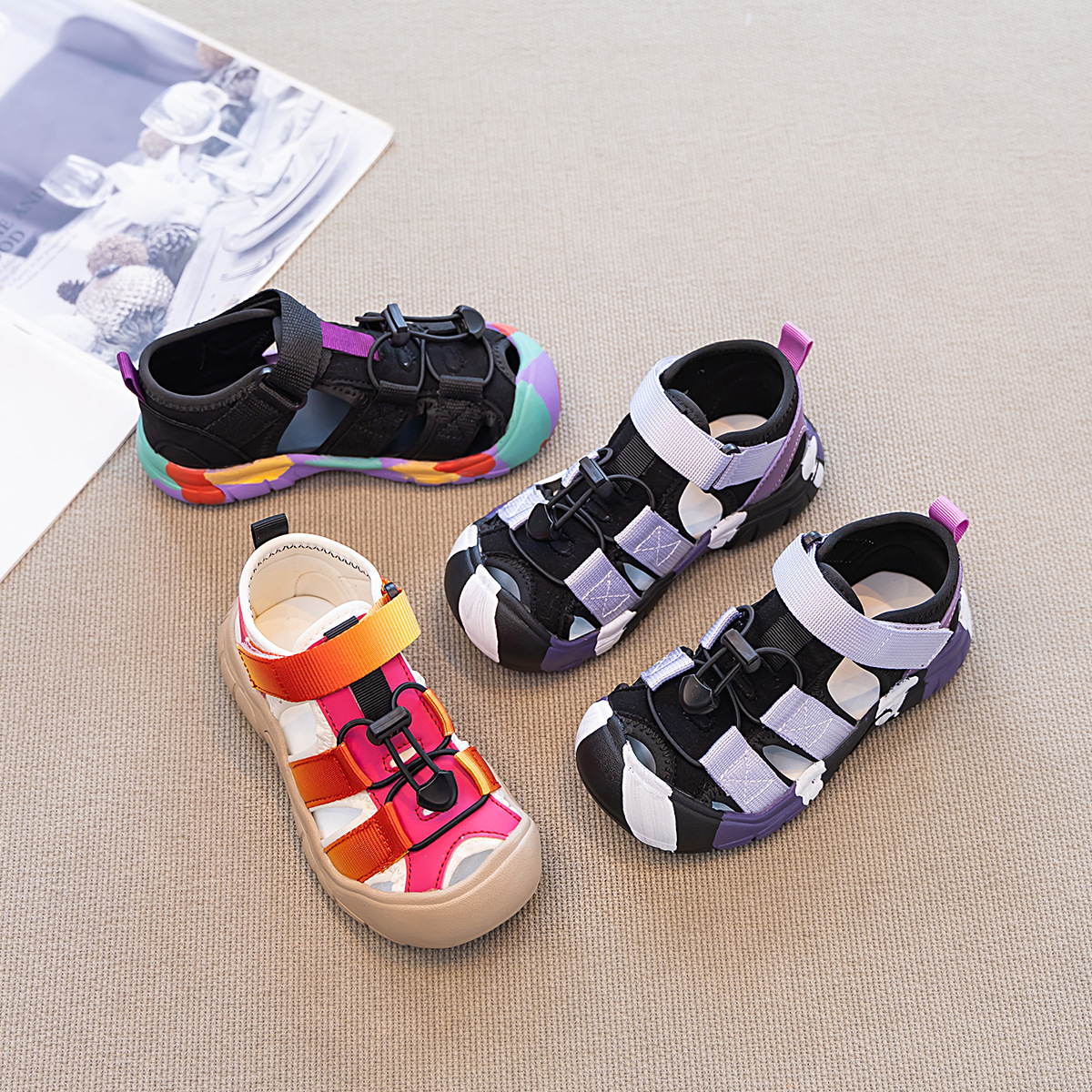 Children's Sandals 2025 Summer New Outdoor Boys' Wading Shoes Baotou Non-Slip Baby Shoes Girls' River Tracing Shoes