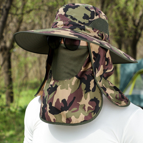 Colorful sun protection hat, face shield, mosquito and sandproof, hiking neck protection hat for men, fisherman hat, one-piece drop shipping