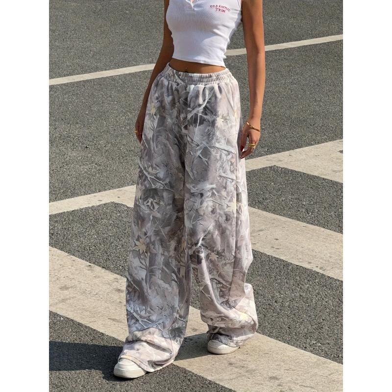 B 42258 Plus Size Floral Print Joggers Large Size Floral Print Sports Sweatpants B 42258 Plus Size Floral Print Joggers Large Size Floral Print Sports Sweatpants
