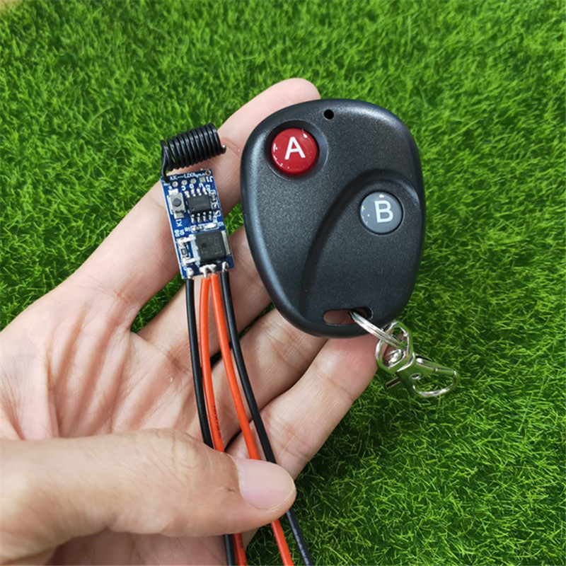 BK遥控两键无线宽电压DC5-18V微型小体积LED灯具电源DIY控制模块